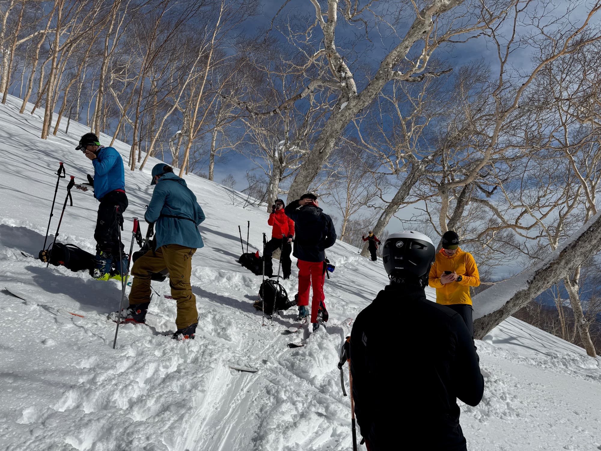 Powder descent through deep mountain snow